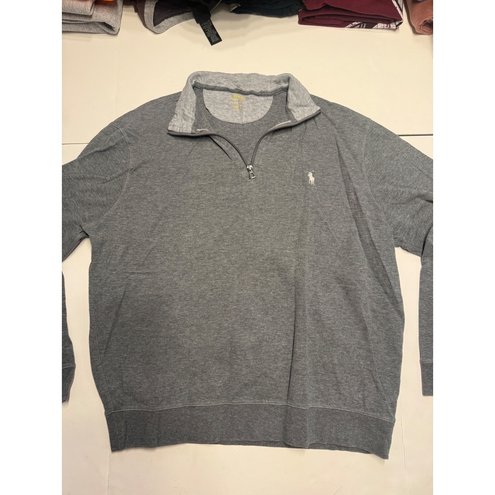 Polo Ralph Lauren Mens XL Grey Quarter Zip‎ Pullover Sweater 710680863005